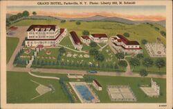 Grand Hotel, Parksville, NY - Linen Postcard Postcard