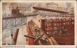 Making of the Panama Canal Lock Gates Postcard