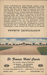 St. Francis Hotel Courts, Montgomery, Alabama, Linen Postcard Postcard