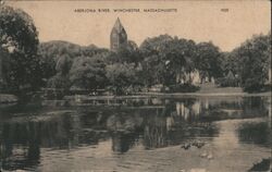 Aberjona River, Winchester, Massachusetts Postcard