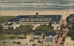 Ocean Terrace Hotel, Wrightsville Beach, NC, Aerial View Postcard