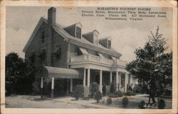 Bozarth's Tourist Rooms, Williamsburg, Virginia Postcard Postcard Postcard