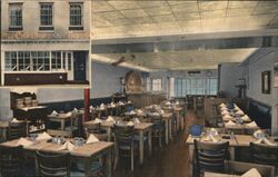 The Captain's Table Restaurant Interior, 410 Sixth Ave, NYC Postcard