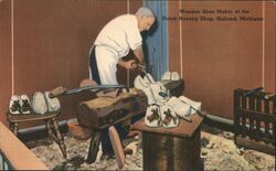 Wooden Shoe Maker At The Dutch Novelty Shop Postcard