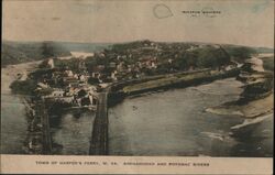 Town of Harpers Ferry, WV. Shenandoah and Potomac Rivers Postcard