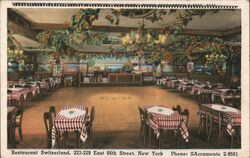 Restaurant Switzerland Interior, NYC New York City, NY Postcard Postcard Postcard