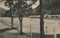 Camp Greenbrier Tennis Courts, Alderson, WV Postcard