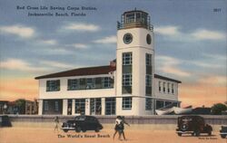 Red Cross Life Saving Corps Station, Jacksonville Beach, Florida Postcard Postcard Postcard