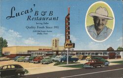 Lucas B&B Restaurant, Dallas, Texas Postcard