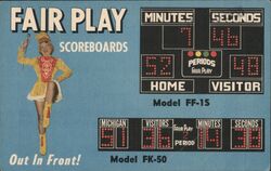 Fair Play Scoreboards Models FF-1S and FK-50 Des Moines, IA Advertising Postcard Postcard Postcard