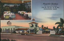 Acapulco Gardens Restaurant, Oceanside CA Postcard