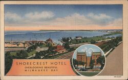 Shorecrest Hotel Overlooking Milwaukee Bay Wisconsin Postcard Postcard Postcard