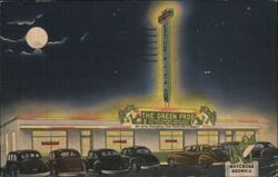 The Green Frog Restaurant, Waycross GA at Night Postcard