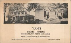 Van's Tourist Cabins, Columbus, Ohio Postcard Postcard Postcard