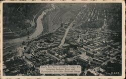 Bird's Eye View of Clifton Forge, Virginia, C&O Railroad Shops Postcard