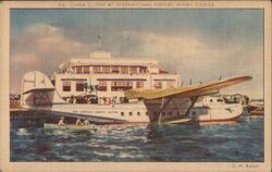 China Clipper at Pan American Airways Terminal, Miami, Florida Postcard Postcard Postcard