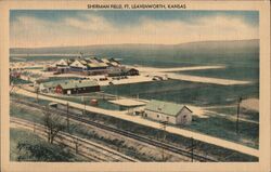 Sherman Field, Ft. Leavenworth, Kansas Linen Postcard Postcard