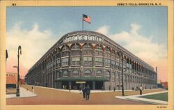 Ebbets Field, Brooklyn, NY Linen Postcard Postcard