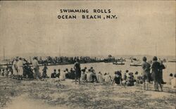 Swimming Rolls, Ocean Beach, NY Postcard