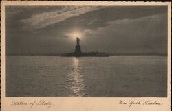 Statue of Liberty at Sunset, New York Harbor P. L. Sperr Postcard Postcard Postcard