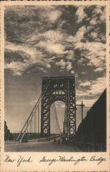 George Washington Bridge NYC Linen Postcard New York, NY F. H. Radowski Postcard Postcard