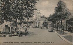 Entrance to New Shopping Center, Stony Brook NY Postcard