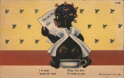 Racist Black Americana Potty Training Humor Postcard Postcard Postcard