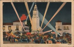 Carthay Circle Theatre Premiere Night, Los Angeles California Postcard Postcard Postcard