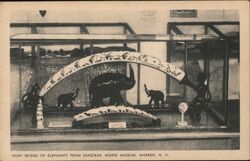 Ivory Bridge of Elephants from Zanzibar, Morse Museum, Warren, NH Postcard