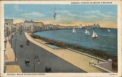 Havana: Maceo or Malecon Avenue Cuba Postcard Postcard Postcard