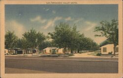 San Fernando Valley Motel, Van Nuys, CA - Linen Postcard Postcard