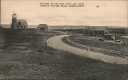 Road to Gay Head Light and Cliffs, Martha's Vineyard, MA Massachusetts Postcard Postcard Postcard