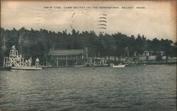 Camp Becket Swim Time, Beckett, MA Postcard