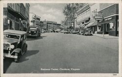 Chatham, Virginia Business Center - Linen Postcard Postcard