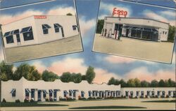 Anderson Motor Court, Restaurant, Esso Gas Station, Toano, VA Postcard