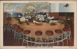 Tilles Restaurant Bar, Philadelphia, PA - Interior View Postcard