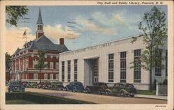 City Hall and Public Library, Concord, NH Postcard