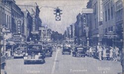 Bristol VA-TN State Street Downtown Street Scene Linen Postcard Virginia Postcard Postcard