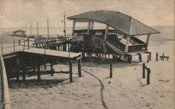 Ocean City, NJ Boardwalk Damage After Hurricane, 1944 Postcard