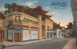 Gin Ling Way, New Chinatown, Los Angeles Postcard