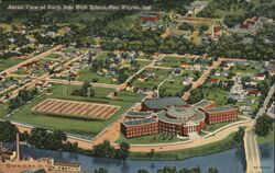 North Side High School, Fort Wayne, Indiana - Aerial View Postcard Postcard Postcard