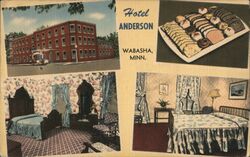 Hotel Anderson, Wabasha, MN - Linen Postcard Postcard