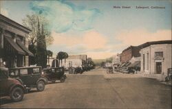 Main Street Lakeport CA Linen Postcard Bank of Lake Italy Postcard