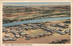 Pueblo of San Felipe, New Mexico - Aerial View Postcard