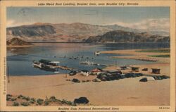 Lake Mead Boat Landing, Boulder Dam, near Boulder City Postcard