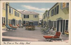 Vine Lodge Hotel Patio, Hollywood, CA Postcard