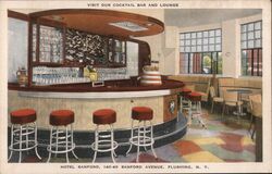 Hotel Sanford Cocktail Bar and Lounge, Flushing, NY New York Postcard Postcard Postcard