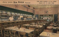 Davy Jones Seafood House, Radio City, New York Postcard