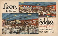 Leon & Eddie's Restaurant, 33 W 52nd St, New York City Postcard Postcard Postcard