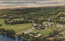 The Flagler Hotel & Country Club, South Fallsburg, NY - Aerial View Postcard